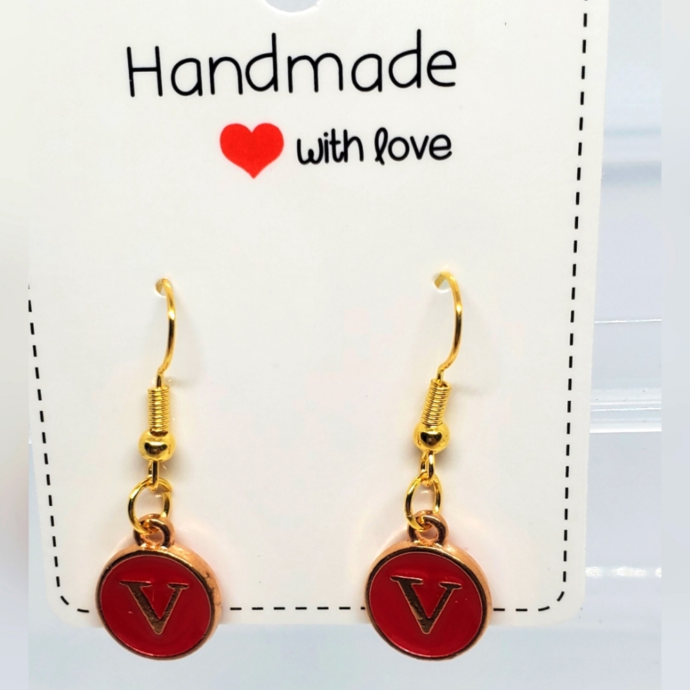 7/$10 V Initial Earrings, New